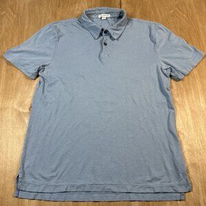 James Perse Mens Light Blue Short Sleeve Polo Shirt Size 0